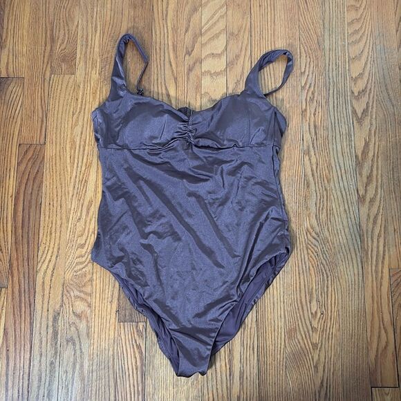 Andie The Nadi One Piece Swimsuit Licorice Purple size XXL long torso‎ NWT - Picture 3 of 10